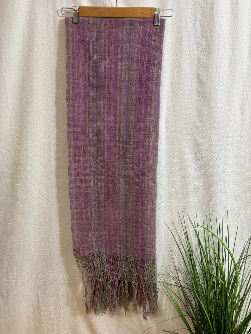 Vintage wool shawl purple